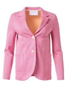 Product image thumbnail - Harris Wharf London - Pink Houndstooth Cotton Blazer 