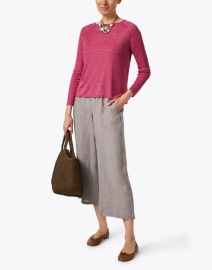 Look image thumbnail - Eileen Fisher - Stone Grey Linen Cropped Pant