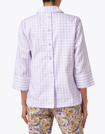 Back image thumbnail - Hinson Wu - Aileen Lavender Striped Cotton Top