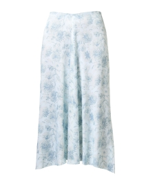 Draped Mint Floral Satin Skirt