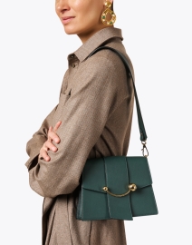 Look image thumbnail - Strathberry - Box Green Leather Shoulder Bag