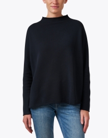 Front image thumbnail - Frank & Eileen - Effie Navy Cotton Funnel Neck Sweater