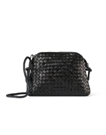 Mallory Black Woven Leather Crossbody Bag 