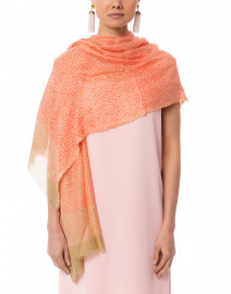 Coral and Beige Dot Printed Scarf