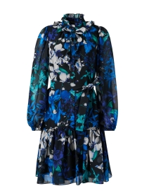 Iris Blue Floral Print Dress