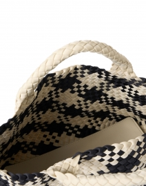 Extra_1 image thumbnail - Naghedi - St. Barths Medium Black Plaid Woven Handbag