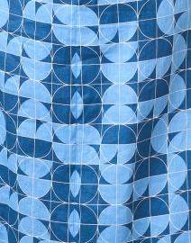 Fabric image thumbnail - Max Mara Leisure - Urlo Blue Geometric Print Linen Dress