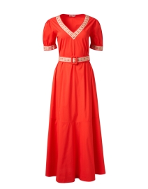 Product image thumbnail - Purotatto - Orange Cotton Belted Dress