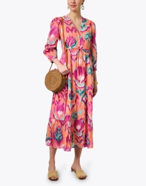 Look image thumbnail - Banjanan - Castor Pink Multi Ikat Cotton Dress 