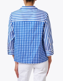 Back image thumbnail - Hinson Wu - Alexxis Blue and White Striped Blouse