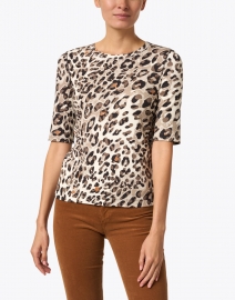 Marc Cain Sports - White and Grey Animal Print Stretch Cotton Top