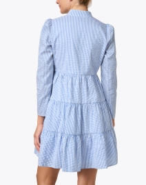 Back image thumbnail - Sail to Sable - Blue and White Seersucker Tunic Dress