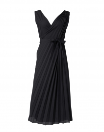 Black Pleated Cotton Poplin Dress