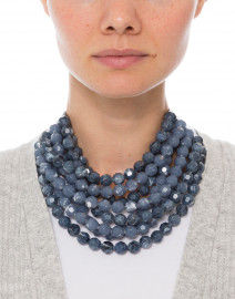 Bella Two-Tone Marble Navy Necklace
