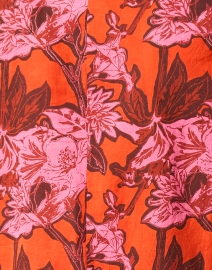 Fabric image thumbnail - Ro's Garden - Chanderi Red Floral Print Peplum Top
