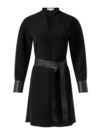 Black Leather Detail Dress