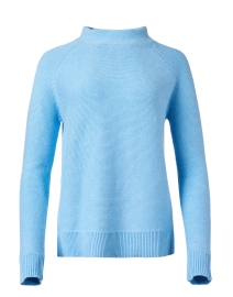 Light Blue Garter Stitch Cotton Sweater