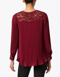 Weill - Bordeaux Pleated Lace Blouse