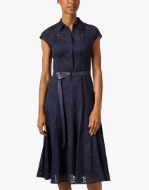 Front image thumbnail - Max Mara Studio - Finito Navy Lace Dress