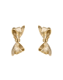 Product image thumbnail - Oscar de la Renta - Gold Bow Clip Earrings