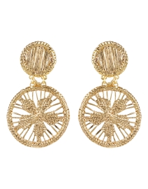 Product image thumbnail - Mercedes Salazar - Gold Flower Clip Drop Earrings
