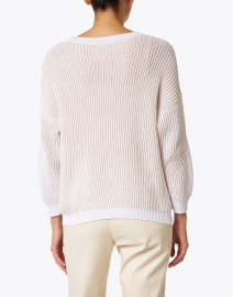 Peserico - White Ribbed Cotton Sequin Sweater 