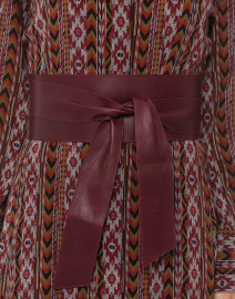 Wide Red Leather Obi Belt