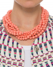 Pink Coral Multi Strand Necklace