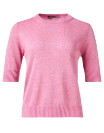 Pink Lurex Elbow Sleeve Sweater
