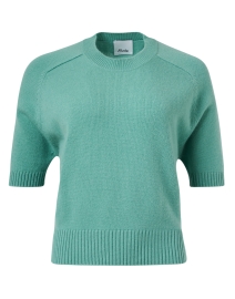 Product image thumbnail - Allude - Turquoise Cashmere Short Sleeve Sweater