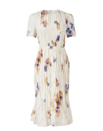Floral Printed Silk Cotton Midi Dress