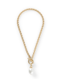 Product image thumbnail - Deborah Grivas - Gold and Pearl Pendant Necklace