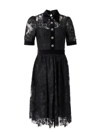 Product image thumbnail - L.K. Bennett - Lisbet Black Lace and Velvet Dress
