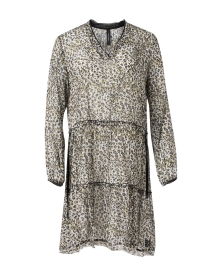 Grey Cheetah Print Tiered Dress