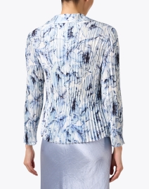 Back image thumbnail - Vince - Blue and White Print Pleated Blouse