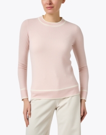 Front image thumbnail - Madeleine Thompson - Hippolyta Pink Contrast Sweater