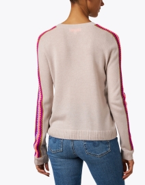 Back image thumbnail - Lisa Todd - Taupe Multi Stripe Cashmere Sweater