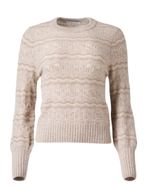 Product image thumbnail - White + Warren - Beige Cashmere Stitch Sweater