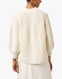 Back image thumbnail - Apiece Apart - Cream Cotton Ribbed Sweater