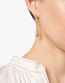 Look image thumbnail - Ben-Amun - Hammered Gold Drop Earrings