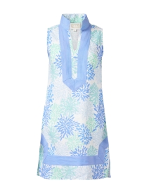 Product image thumbnail - Sail to Sable - Blue Print Linen Tunic Dress