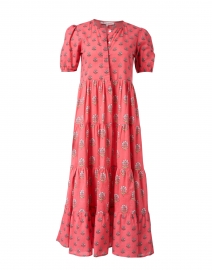 Daphne Coral Floral Cotton Dress