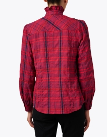 Back image thumbnail - Finley - Misty Red Multi Plaid Blouse