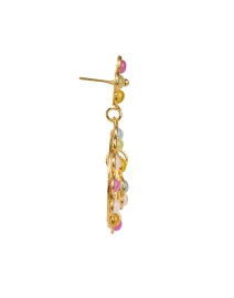Back image thumbnail - Sylvia Toledano - Gold Multi Stone Drop Earrings
