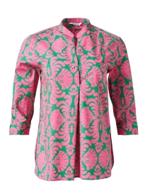 Pink and Green Cotton Print Shirt