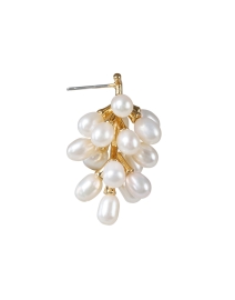 Back image thumbnail - Kenneth Jay Lane - Gold Pearl Cluster Drop Earrings