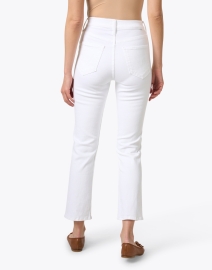 Back image thumbnail - Mother - The Rider White High-Waisted Ankle Jean