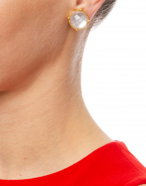 Honey Iridescent Clear Crystal Clip-On Earrings