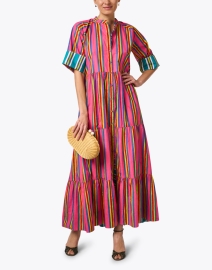 Look image thumbnail - Lisa Corti - Rambagh Multi Stripe Cotton Dress