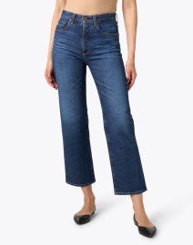 Front image thumbnail - AG Jeans - Kinsley Blue Stretch Flare Jean
